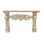 Artekko Alcott Ράφι Τοίχου από Μαγνήσιο Ξύλο Ελάτης MDF Λευκό Φυσική Απόχρωση (146x37x92)cm