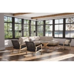 GLASS COFFEE TABLE ΔΙΑΦΑΝΟ OAK 80x80xH42cm