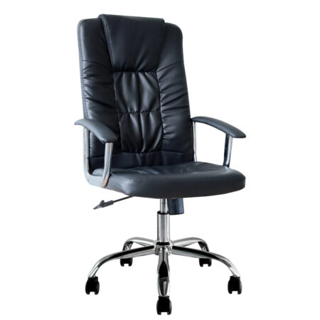 Καρέκλα Γραφείου Διευθυντή  PERKINS Μαύρο PVC 63x67x113cm