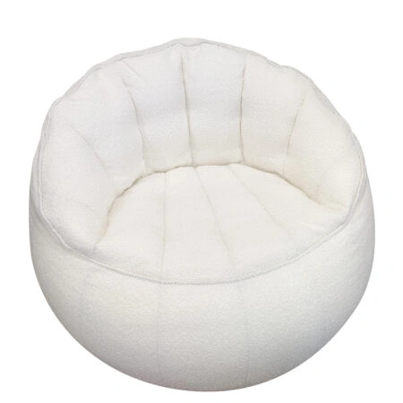 Πουφ Πολυθρόνα HIMALIA Λευκό Ύφασμα Φ80x73cm