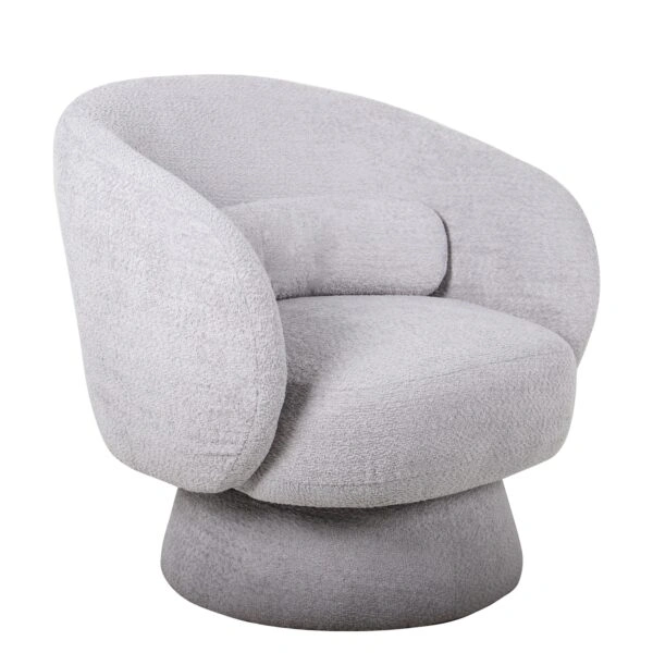 Πολυθρόνα Περιστρεφόμενη  THEBE Γκρι Ύφασμα 77.5x74x78cm
