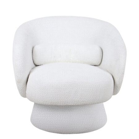 Πολυθρόνα Περιστρεφόμενη THEBE Λευκό Ύφασμα 77.5x74x78cm