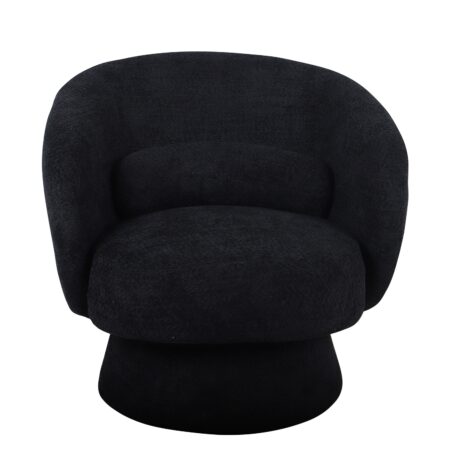 Πολυθρόνα Περιστρεφόμενη THEBE Μαύρο Ύφασμα 77.5x74x78cm