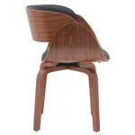 Πολυθρόνα Τραπεζαρίας  GUNNAR Μαύρο/Καφέ Ξύλο/PU 51x53x75cm