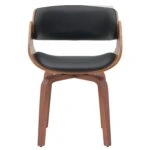 Πολυθρόνα Τραπεζαρίας  GUNNAR Μαύρο/Καφέ Ξύλο/PU 51x53x75cm