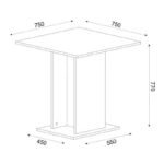 Τραπέζι Allos Megapap χρώμα sapphire oak 75x75x77εκ.