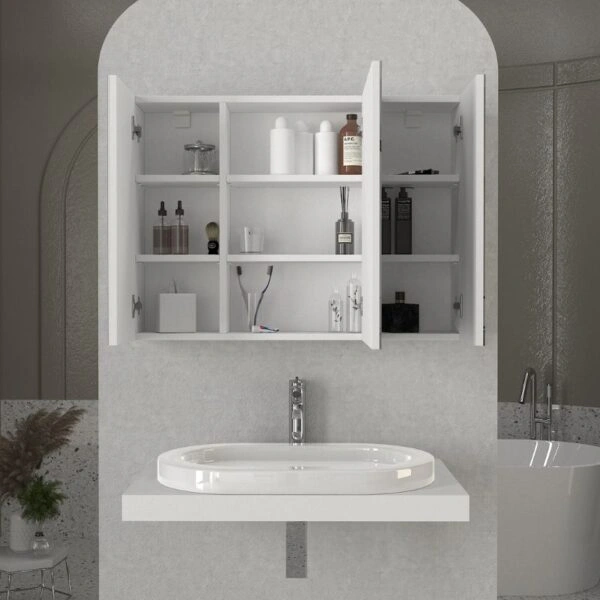 Καθρέπτης μπάνιου Base Μegapap χρώμα λευκό 90x17,1x65εκ.