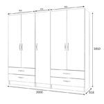 Ντουλάπα ρούχων Ricardo Megapap πεντάφυλλη χρώμα ανθρακί 200x51,8x181εκ.