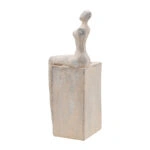 Artekko Cement Γκρι Διακοσμητικό Κασπώ με Γυναικεία Φιγούρα από Μαγνήσιο (15x13x40)cm
