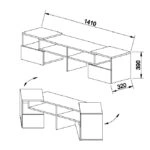 Έπιπλο τηλεόρασης ORNE Καφέ με Λευκό 141x32x39cm