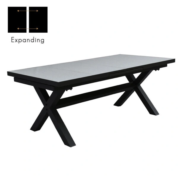 SORPRESA ΤΡΑΠΕΖΙ TERRAZZO ΓΚΡΙ ΣΚΟΥΡΟ 202x101xH77cm