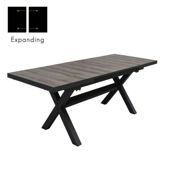 SORPRESA ΤΡΑΠΕΖΙ ΓΚΡΙ ΓΚΡΙ ΣΚΟΥΡΟ 202x101xH77cm