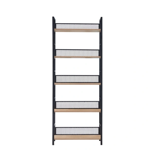 NEST ΒΙΒΛΙΟΘΗΚΗ ΦΥΣΙΚΟ ΜΑΥΡΟ 60x28xH154cm