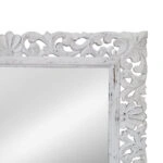 Artekko Mirroki Ξύλινος Λευκός Σκαλιστός Καθρέπτης Τοίχου (140x90)cm