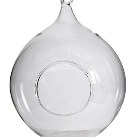 Artekko Zayden Γυάλινη Διάφανη Κρεμαστή Μπάλα με Τρύπα (14.7x14.7x17.8)cm