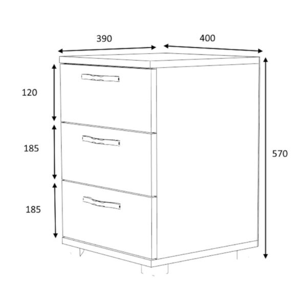 Κομοδίνο Roco Megapap χρώμα φυσικό οξιάς 40x39x57εκ.