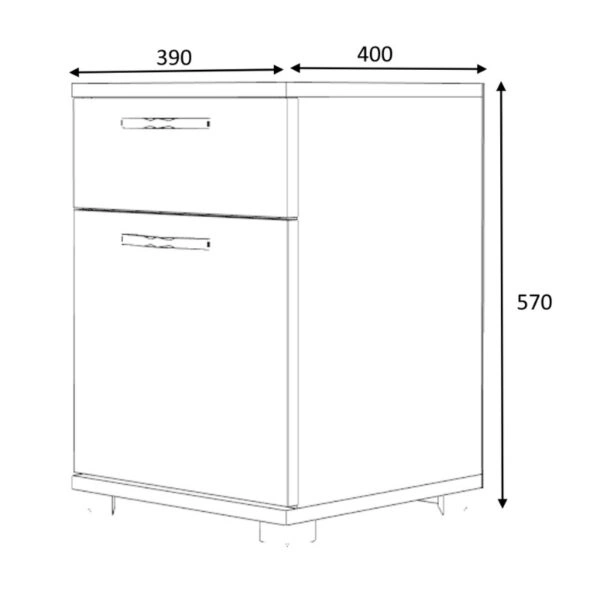 Κομοδίνο Veto Megapap χρώμα φυσικό οξιάς 40x39x57εκ.
