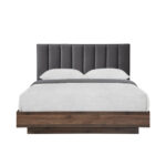 BOXY ΚΡΕΒΑΤΙ (ΓΙΑ ΣΤΡΩΜΑ 160x200cm) ΓΚΡΙ ΣΚΟΥΡΟ ΚΑΡΥΔΙ 211,5x165xH111,2cm