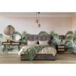 PIANO ΚΡΕΒΑΤΙ ΜΕ ΑΠΟΘΗΚ. ΧΩΡΟ (ΓΙΑ ΣΤΡΩΜΑ 160x200cm) ΓΚΡΙ 07-780 207x160xH115cm