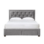 NOBLE ΚΡΕΒΑΤΙ (ΓΙΑ ΣΤΡΩΜΑ 160x200cm) ΓΚΡΙ ΣΚΟΥΡΟ 216,5x165xH122cm