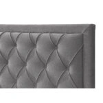 NOBLE ΚΡΕΒΑΤΙ (ΓΙΑ ΣΤΡΩΜΑ 160x200cm) ΓΚΡΙ ΣΚΟΥΡΟ 216,5x165xH122cm