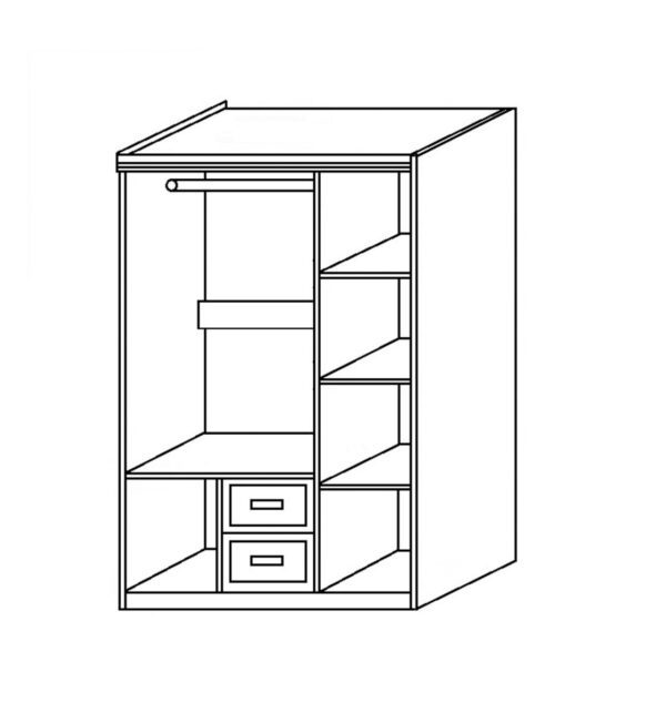 Ντουλάπα PROTEA Μαύρο Μοριοσανίδα 120x50x195cm
