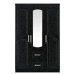 Ντουλάπα PROTEA Μαύρο Μοριοσανίδα 120x50x195cm