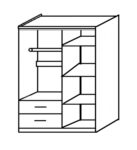 Ντουλάπα  FRITILLARIA Μαύρο Μοριοσανίδα 89x42x181cm