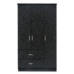 Ντουλάπα  FRITILLARIA Μαύρο Μοριοσανίδα 89x42x181cm