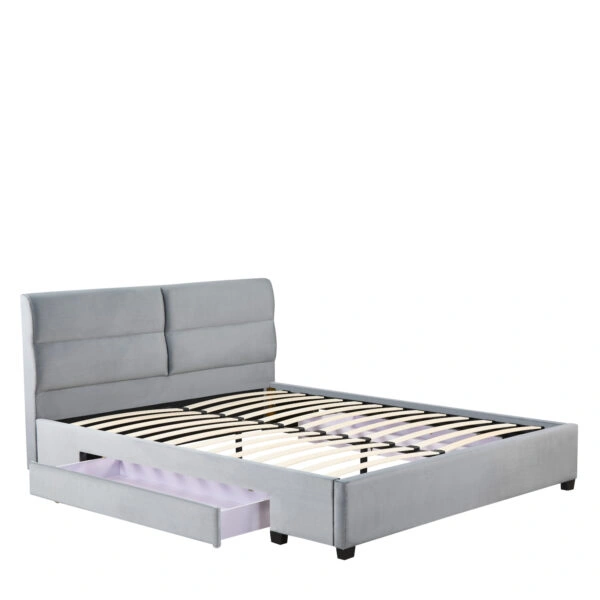 Κρεβάτι Διπλό  PRODREAM Γκρι Ύφασμα (Στρώμα 160x200cm)