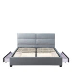 Κρεβάτι Διπλό  PRODREAM Γκρι Ύφασμα (Στρώμα 160x200cm)