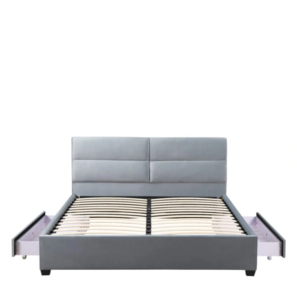 Κρεβάτι Διπλό  PRODREAM Γκρι Ύφασμα (Στρώμα 160x200cm)