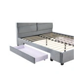 Κρεβάτι Διπλό  PRODREAM Γκρι Ύφασμα (Στρώμα 160x200cm)