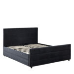 Κρεβάτι Διπλό  SLEEPSUIT Μαύρο Ύφασμα (Στρώμα 160x200cm)