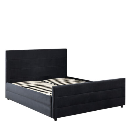 Κρεβάτι Διπλό SLEEPSUIT Μαύρο Ύφασμα (Στρώμα 160x200cm)