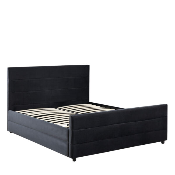 Κρεβάτι Διπλό  SLEEPSUIT Μαύρο Ύφασμα (Στρώμα 160x200cm)