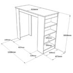 Τραπέζι Bar  BROCKLEY Λευκό Μοριοσανίδα 120x51.6x101.8cm