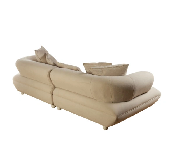 Artekko Wous Μπεζ Μπουκλέ Τριθέσιος Καναπές με 2 Ανεξάρτητα Κομμάτια (125x100x70)cm 2pcs