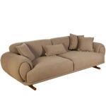 Artekko Sara Καφέ Μπουκλέ Τριθέσιος Καναπές (250x95x80)cm