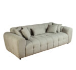 Artekko Sara Ανοιχτό Γκρι Μπουκλέ Τριθέσιος Καναπές (240x100x80)cm