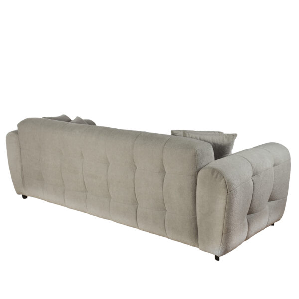 Artekko Sara Ανοιχτό Γκρι Μπουκλέ Τριθέσιος Καναπές (240x100x80)cm