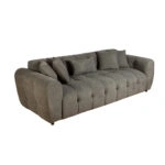 Artekko Sara Σκούρο Γκρι Μπουκλέ Τριθέσιος Καναπές (240x100x80)cm