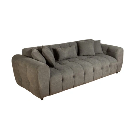 Artekko Sara Σκούρο Γκρι Μπουκλέ Τριθέσιος Καναπές (240x100x80)cm