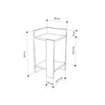 Κομοδίνο Elos Megapap χρώμα λευκό - saphhire oak 30x31,7x55εκ.
