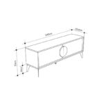 Έπιπλο τηλεόρασης Gora Megapap χρώμα sapphire oak - silky black 140x35,6x51εκ.