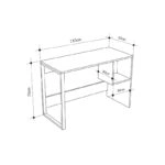 Γραφείο εργασίας Cubo Megapap χρώμα λευκό - sapphire oak 110x50x75εκ.
