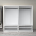 Ντουλάπα ρούχων Victoria Megapap τετράφυλλη με συρτάρια χρώμα λευκό 200x60x181εκ.