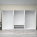 Ντουλάπα ρούχων Victoria Megapap εξάφυλλη με συρτάρια χρώμα λευκό 300x60x181εκ.