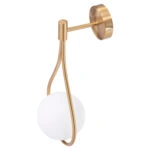 ΑΠΛΙΚΑ ΤΟΙΧΟΥ BAIS HM4472 ΧΡΥΣΟ ΜΕ ΓΥΑΛΙΝΟ ΓΛΟΜΠΟ [Ε27] 21x21x44Υεκ.