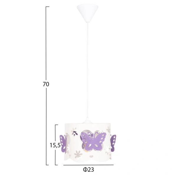 ΦΩΤΙΣΤΙΚΟ ΟΡΟΦΗΣ ΠΑΙΔΙΚΟ LEPTIR HM4705.02 ΜΕΤΑΛΛΙΚΟ ΜΩΒ-ΛΕΥΚΟ Φ23x70Υεκ.